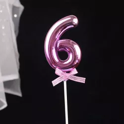 Zápich do torty ružový, číslo 6 - Cakesicq