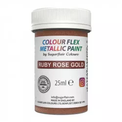Gélová farba metalická ruby rose 25 ml - Sugarflair