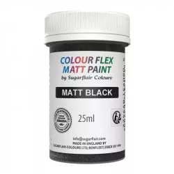 Gélová farba matt black 25 g - Sugarflair