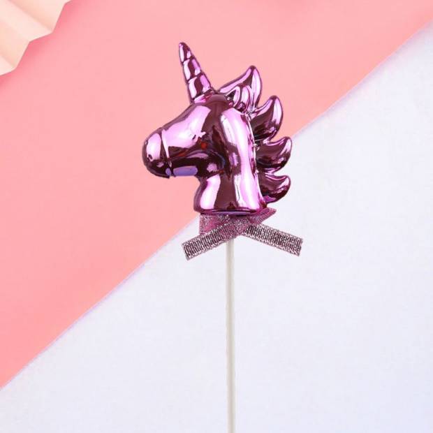 Ružový jednorožec na tortu 7x7,5 cm - Cakesicq