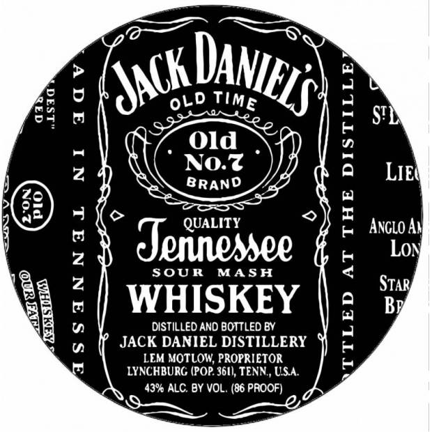 Jedlá papierová etiketa Jack Daniels 19,5 cm - Pictu Hap