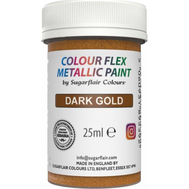 Gélová farba metalická tmavozlatá 25ml - Sugarflair