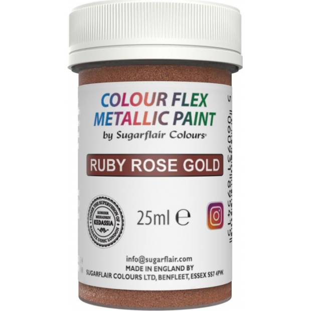 Metalická gélová farba Ruby Rose 25ml - Sugarflair