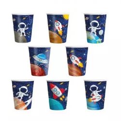 Papierové kelímky vesmír 220 ml 8 ks - Party Pal