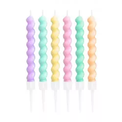 Sviečkyfarebné špirálové 6ks 7,5cm - Party Pal