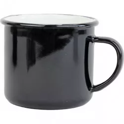 Belis BELIS Smaltovaný hrnček 8 cm/0,35l čierna/biela - Belis