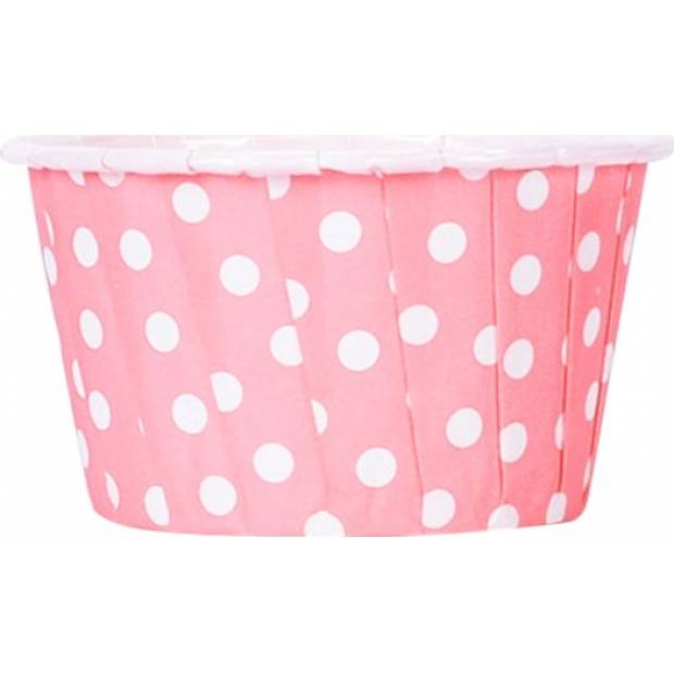 Ružové košíky na muffiny s bodkami a pevným okrajom 60x40mm 100ks - Cakesicq