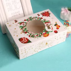 Krabička na vianočné cukrovinky vianočný veniec 22x15x7 cm - Cakesicq