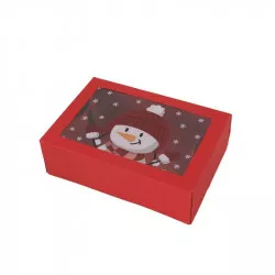 Vánoční cukrovinka krabička sněhulák 22x15x7 cm - Cakesicq