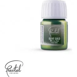 Tekutá kovová farba Fractal - Olive Gold (30 ml) - dortis