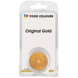 Jedlá prachová perleťová farba Food Colours Original Gold (2,5 g) Zlatá - dortis