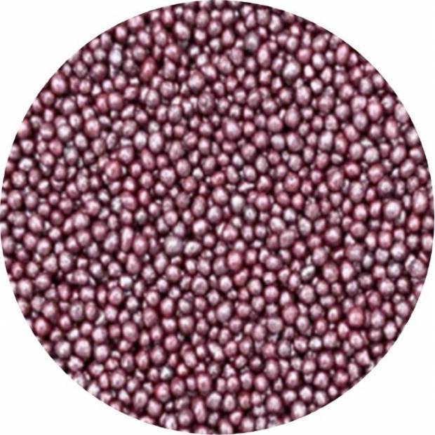 Cukrové korálky metalické tmavoružové 2mm 80g - I LOVE CAKES