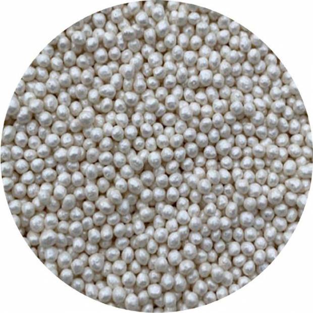 Cukrové korálky biele metalické 2mm 1kg - I LOVE CAKES