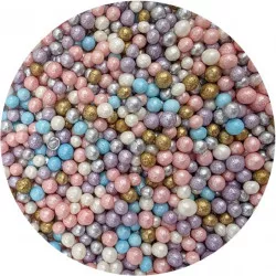 Cukrovo-ryžové perly, pastelový mix, 5 mm, 80 g - I LOVE CAKES