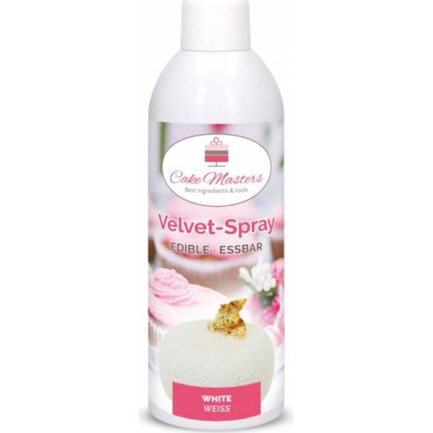 Zamatový sprej biely, 400g - Cake Masters