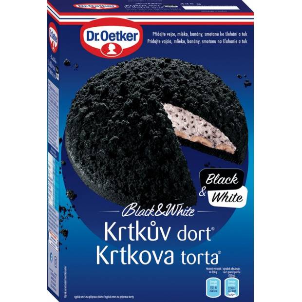 Krtkov koláč Black&White 435g - Dr. Oetker