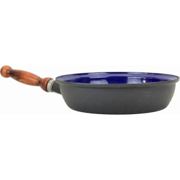 Smaltovaná panvica BSE s odnímateľnou drevenou rukoväťou 24 cm - Belis