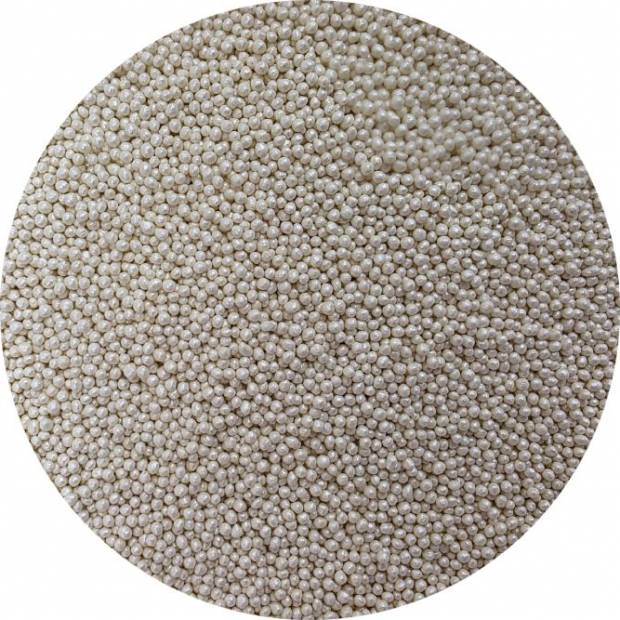 Cukrové korálky metalické biele 2mm 80g - I LOVE CAKES
