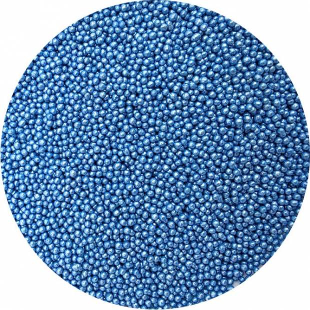 Cukrové korálky metalické modré 2mm 80g - I LOVE CAKES