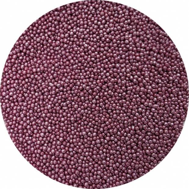 Cukrové korálky metalické tmavoružové 2mm 80g - I LOVE CAKES