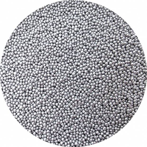 Cukrové korálky strieborná metalíza 3-4mm 80g - I LOVE CAKES