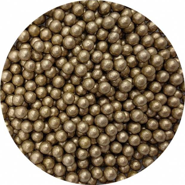 Cukrové perly zlaté metalické 7mm 1kg - I LOVE CAKES