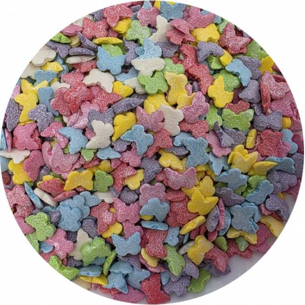 Cukrové zdobenie Farebné motýle 80g - I LOVE CAKES