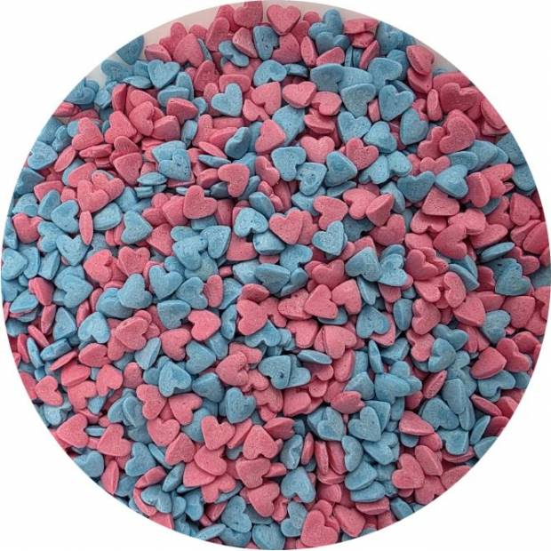 Cukrové zdobenie Ružové a modré srdce 80g - I LOVE CAKES