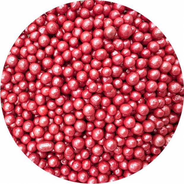 Cukrové ryžové perly červené 5mm 80g - I LOVE CAKES