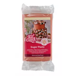 Povrchová hmota trblietavá ružová 250 g - FunCakes