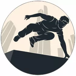 Jedlý papier Parkour — grafika v meste, 19,5 cm - Pictu Hap