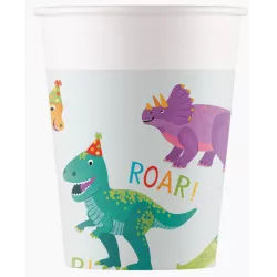 Papierové poháre Dinosauri, 8 ks, 200 ml - Procos