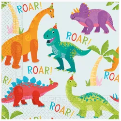 Papierové servítky „Dinosaury“ 33 × 33 cm, 20 ks - Procos