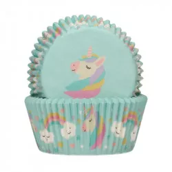 Papierové košíčky Jednorožec, 48 ks, 5 × 3,2 cm - FunCakes