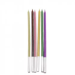 Farebné sviečky 6ks 15 cm - Cakesicq