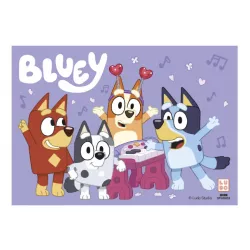 Fondantový papier na tortu Bluey & Bingo, rozmery 14,8 × 21 cm (A5) - Dekora