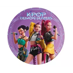 Papierové tanieriky K-pop Lovkyňa démonov 19,5 cm, 8 ks - Procos