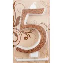 Sviečka veľká Rose Gold č. 5 - Gyertyakovacs