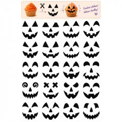 Jedlý papier Halloween – tekvicové tváre na vystrihnutie - PICTURE