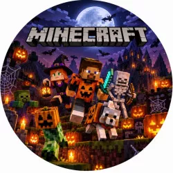 Jedlý papier „Minecraft Halloween“ 19,5 cm - PICTURE