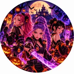 Jedlý papier K-pop halloweenskej lovkyne démonov, 19,5 cm - PICTURE