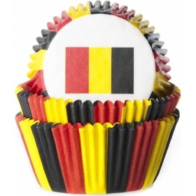E-shop Košíček na mafiny vlajka Belgicko 50 ks
