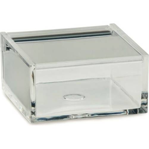 Kozmetická dóza SAFIRA plast, transparent, 6 × 6 × 3 cm