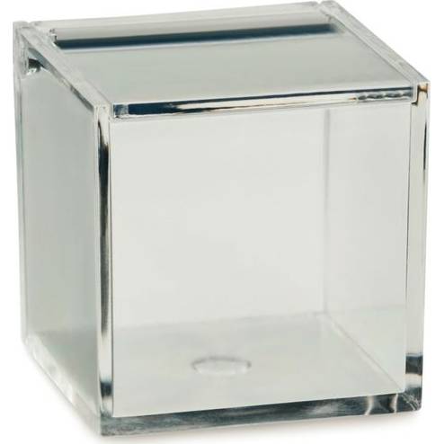 E-shop Kozmetická dóza SAFIRA plast, transparent, 6 × 6 × 6 cm