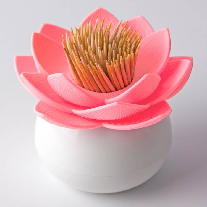 Stojánek na párátka Lotus, bílý/růžový