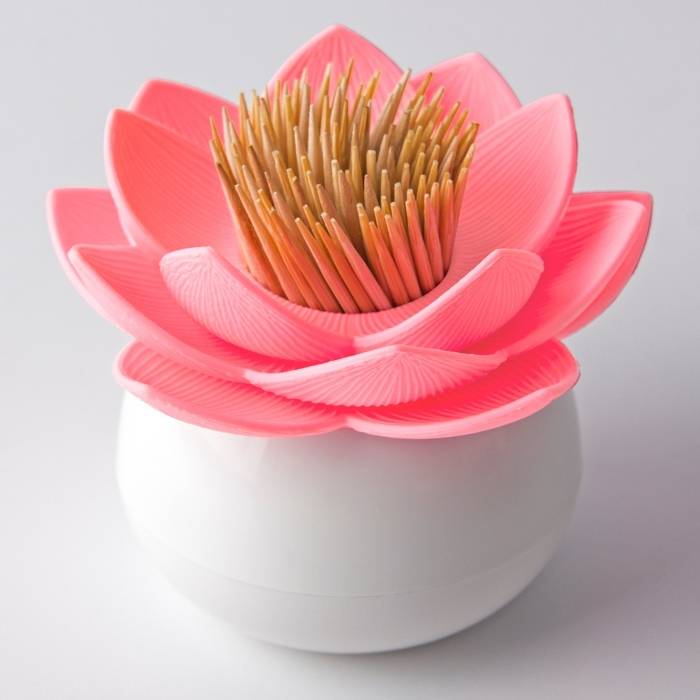 Stojánek na párátka Lotus, bílý/růžový