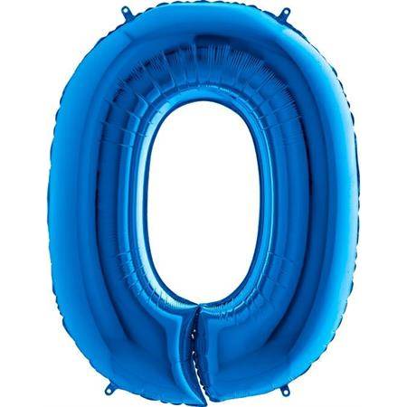 E-shop Nafukovací balónek číslo 0 modrý 102cm extra velký