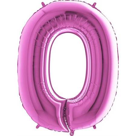 E-shop Nafukovací balónek číslo 0 růžový 102cm extra velký