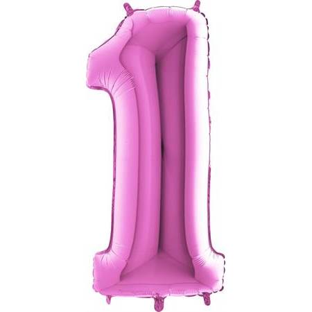E-shop Nafukovací balónek číslo 1 růžový 102cm extra velký