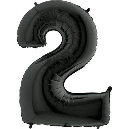 E-shop Nafukovací balónek číslo 2 černý 102cm extra velký
